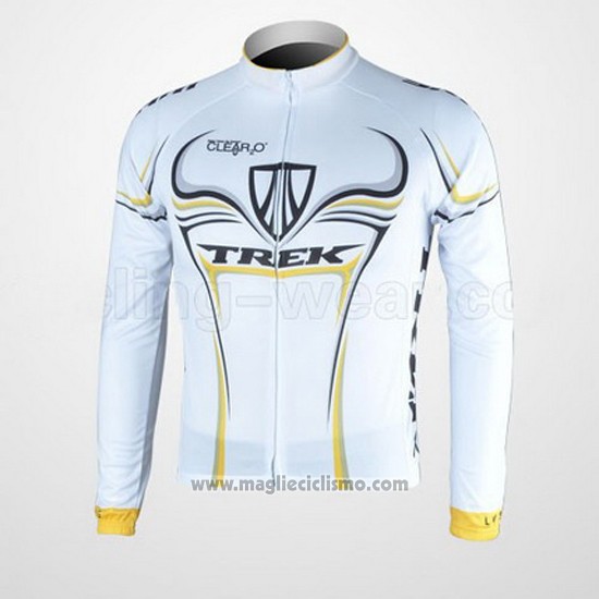 2009 Abbigliamento Ciclismo Trek Nero e Bianco Manica Lunga e Salopette